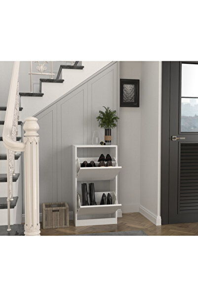 dorpek Bell 2 Raflı Ayakkabılık Beyaz