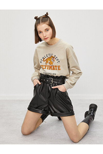 Koton Hanorac din bumbac cu gât cu litere și imprimeu