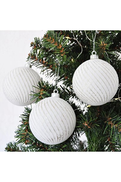 Kikajoy Luxury Tree Ornaments 3-Piece - 8cm - White Model 4