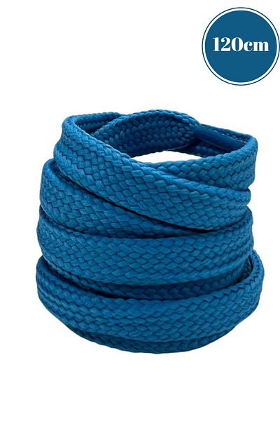 Mag Shoes Care Blue Flat Plain Sports Shoelaces. 120cm. 1 Pair. 2 Pieces.