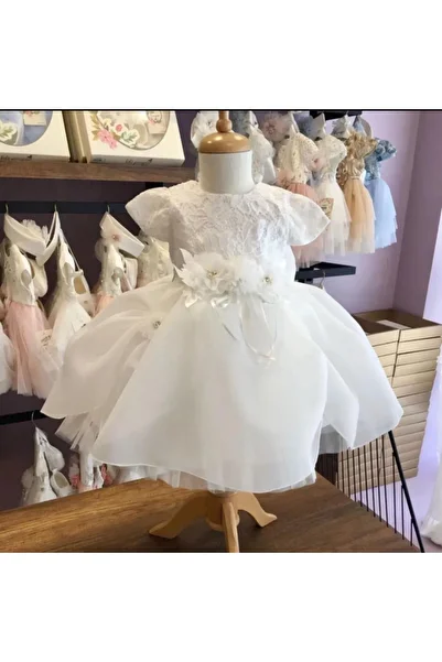 CFR Baby Girl Luxury Lace Detailed Special Occasion Dress - Baby Evening Dress