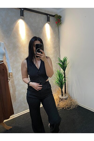 Butik Crop Yelek Pantolon Takım