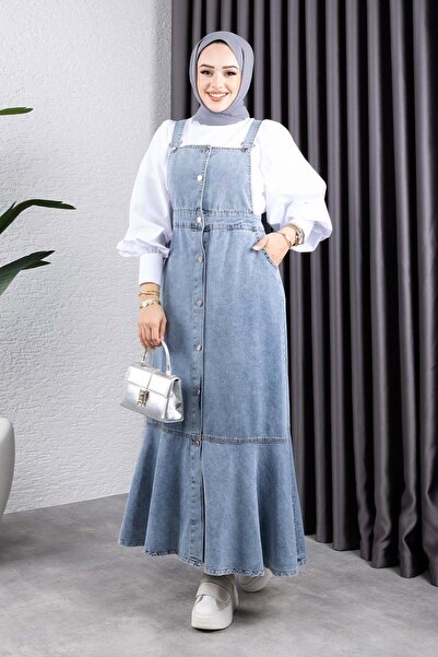 benguen Μπλε τζιν φόρεμα Salopet - 563