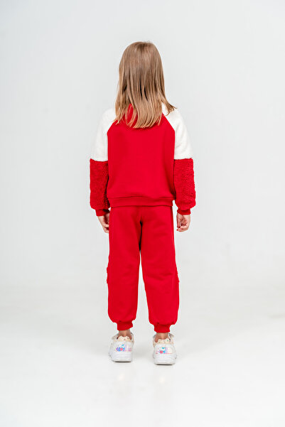 Eray Kids Yılbaşı Temalı Kolları Polarlı Kız Çocuk Eşofman Takımı