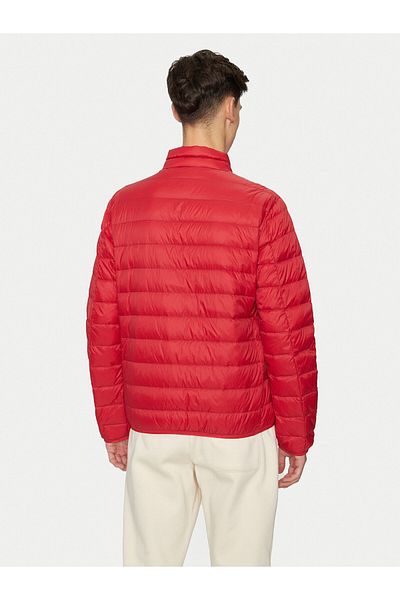 EA7 Men's Stand Collar Insulated Brand Logo Zipper Red Jacket 8Npb23 Pngpz-1461