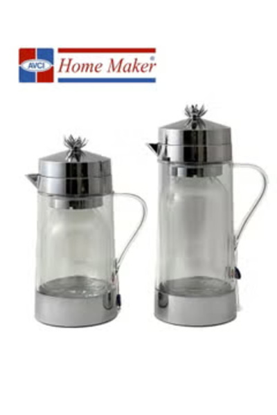 AVCI HOME MAKER طقم قارورة مكون من قطعتين سعة 1 لتر و1.3 لتر - فضي