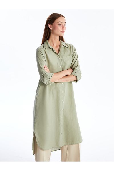 LC Waikiki Plain Oversize Linen Women's Shirt Tunic