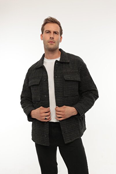 Miron Μπουφάν με καπιτονέ μοτίβο χακί με λεπτομέρειες κανονικής εφαρμογής-2456