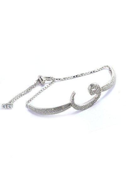 Söğütlü Silver Gümüş Vav Harfi Asansörlü Bileklik Sgtl4256