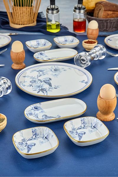 ALİNA HOME Betty Model 13 Pieces 6 Persons Brown & Presentation Set