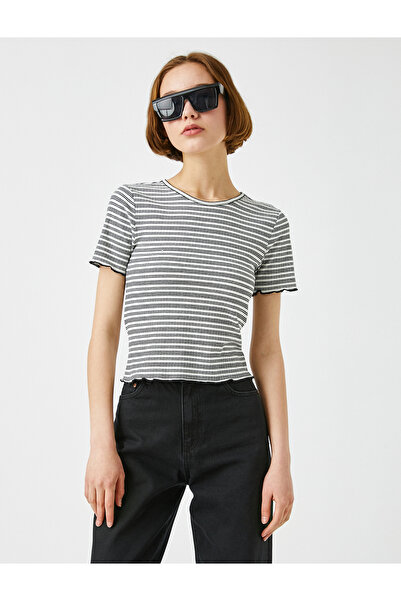 Koton Pruhované tričko s výstřihem