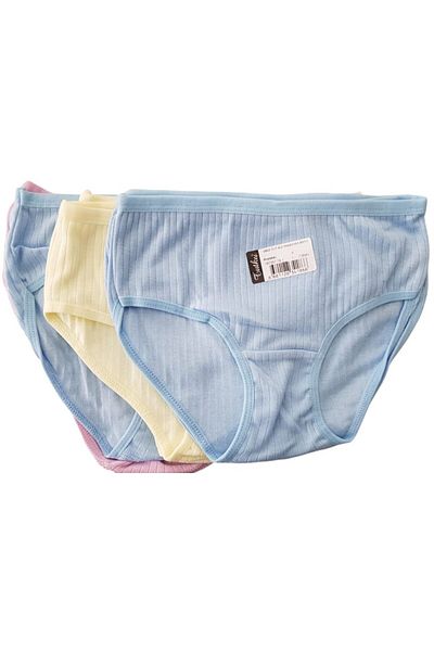 Tutku 0852 Girl's Ribbed Bato-Slip-Panties - 12-Piece Combination