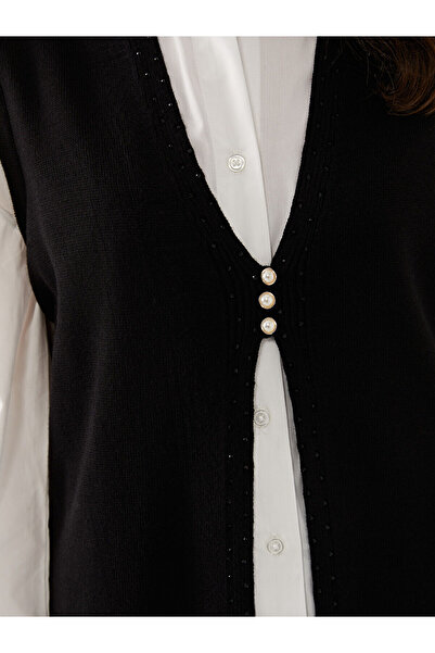 LC Waikiki LCW Grace V Yaka Taş Baskılı Kadın Triko Yelek