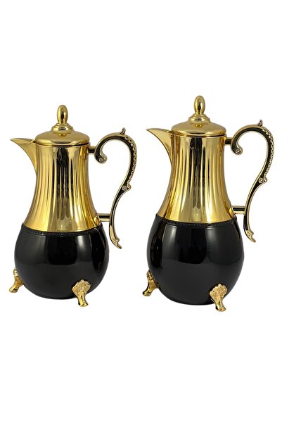 AVCI HOME MAKER 2 PIECES SET FLASK 0.75 LITRE AND 1 LITRE - BLACK AND GOLD