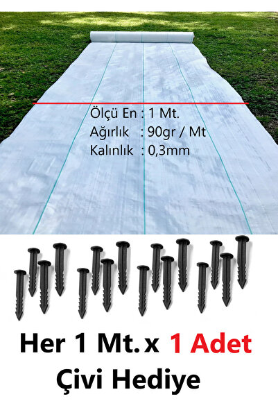 MGF PLAST Mgf Beyaz 5Mt x 1 Mt. Sulzer Kumaş + Çivileri Sera Taban Örtüsü Jüt...