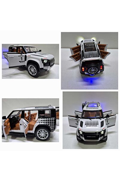Hepsilazım Diecast Model Araç Metal Oyuncak Araba Land Rover Jip Defender Modifiyeli Koleksiyon Jeep 20 Cm Suv