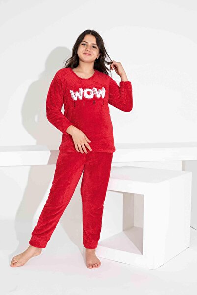 RAPAPA Girl's Red Fleece Pajamas Set - Warm 2829Ko