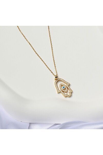 Be Accessories Çelik Gold Fatma Ana Eli Kolye
