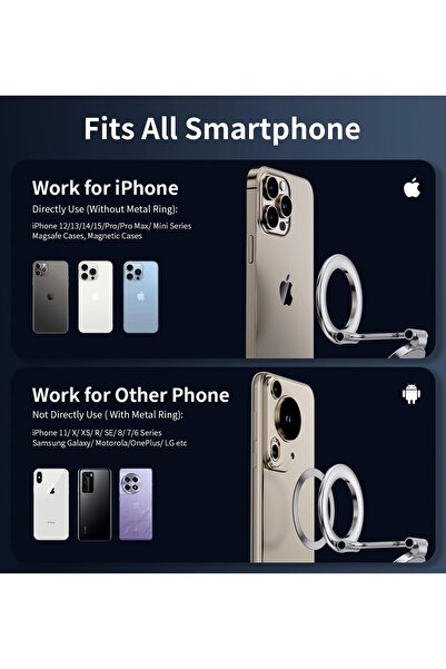 Lopard Yüksek Kaliteli Magsafe Telefon Tutucu Araç İçi ve Yayıncı Standı 360 Dönebilen Güçlü Manyetik Tutuc