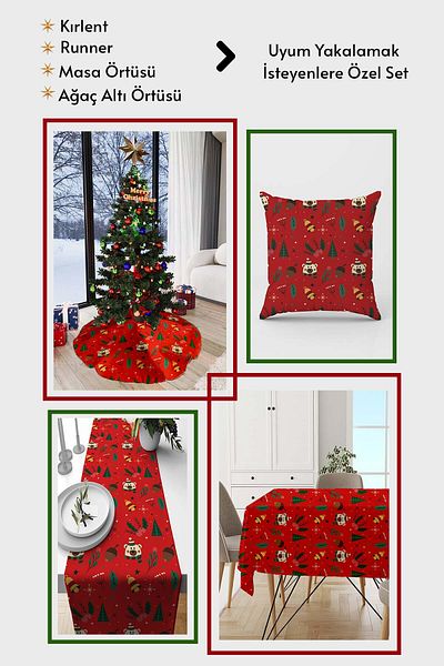Viva Home New Year Red Christmas Christmas Tablecloth - Mso543