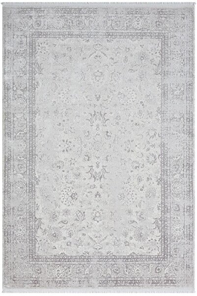 Karmen Halı Elegance Eg004a Gri Halı Antrasit Modern Klasik Desenli Viskon Do...