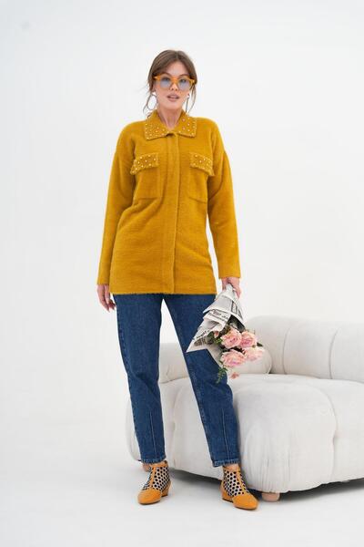 FTZ WOMEN Cardigan Beyoğlu cu broderie din piatră pentru femei Oriw 20774