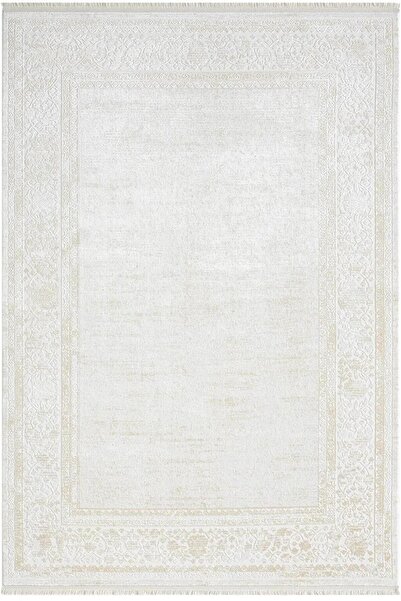 Karmen Halı Elegance Eg002a Gri Halı Bej Detaylı Çerçeveli Modern Viskon Doğa...