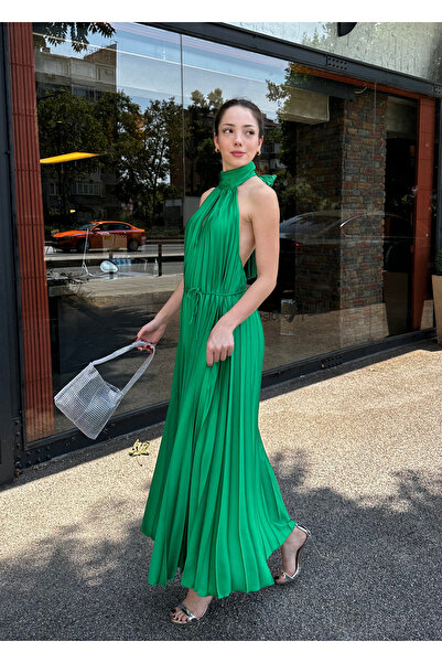 Angel Mia Karen Piliseli Elbise Yeşil