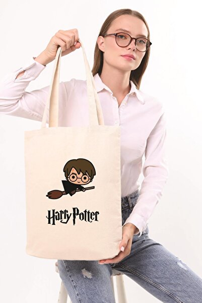 Çınar Bez Çanta Kanvas Harry Potter Süpürge Bez Çanta