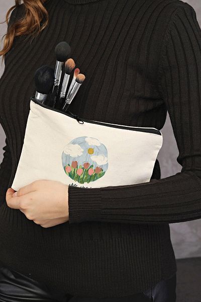 Çınar Bez Çanta Τσάντα μακιγιάζ από καμβά Clutch Its Just A Bad Day
