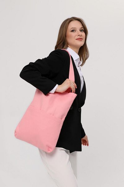 Bagg Pink Gabardine Bag with 3 Pockets