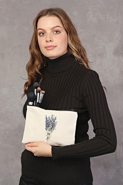 Çınar Bez Çanta Τσάντα μακιγιάζ Clutch You Are Enough Canvas