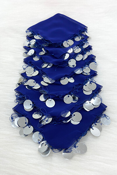 ZEYMERADE منديل ساكس شيفون أزرق فضي 5 قطع، العروس والعريس وحفلات الزفاف والحن...