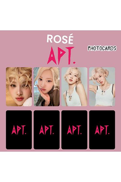 Kpop Dünyasi مجموعة بطاقات الصور باللون الوردي الداكن ''APT''