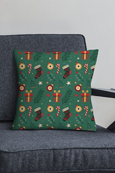 Viva Home Husă de pernă decorativă de Crăciun cu fermoar ascuns, cu două fețe...