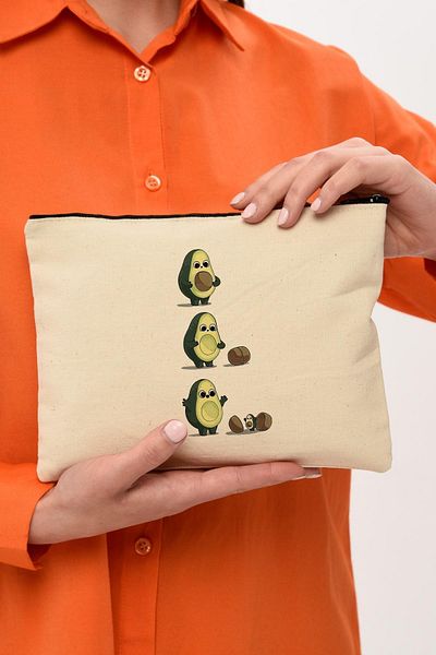 Çınar Bez Çanta Τσάντα μακιγιάζ Clutch Avocado And Cub Canvas