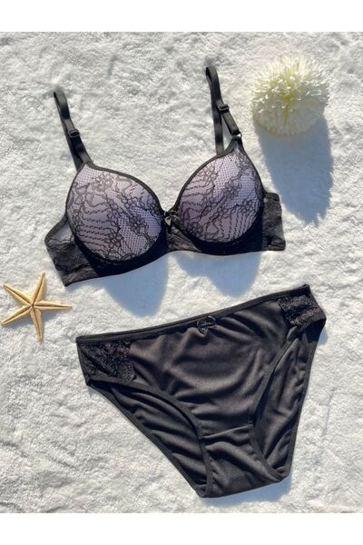 Rose Alexandra Kadın Siyah  Çiçekli  Sütyen Takım