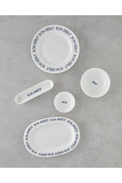 English Home Set de mic dejun din porțelan Bon Appetit 12 piese - negru pentru 4