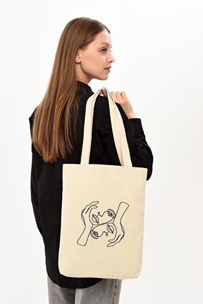 Çınar Bez Çanta Полотняна сумка з ручками на обличчі C0522