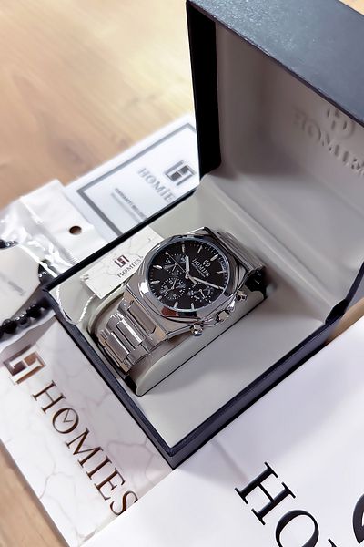 Homies 3 Atm Waterproof Men's Wrist Watch - Silver Color with Steel Band Gift Bracelet Hme2041C3