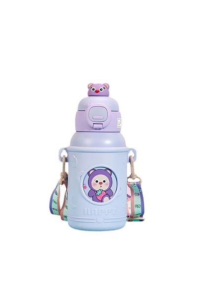 İthal Cute Children's Thermos 6-12 hours stainless steel -Purple-