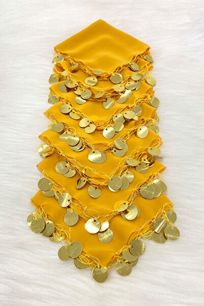 ZEYMERADE منديل شيفون هالاي من الذهب الأصفر 10 قطع، العروس والعريس وحفلات الز...