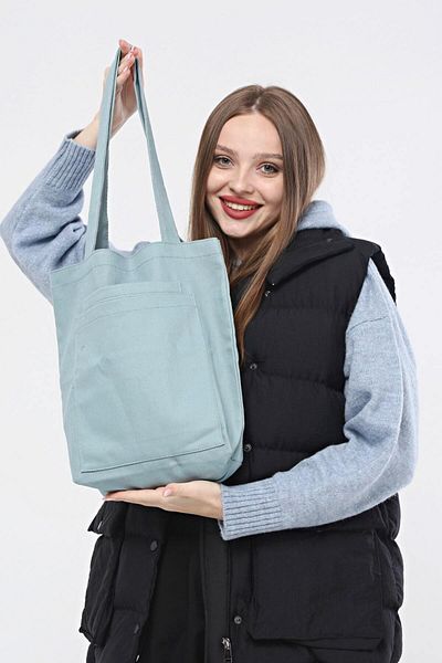 Bagg Light Blue Gabardine Bag with 2 Pockets