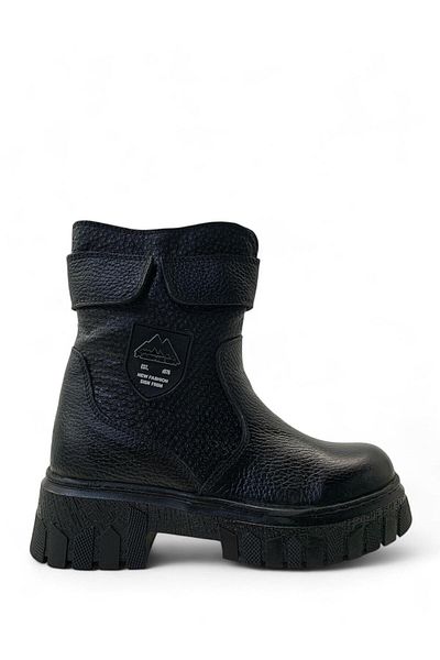 Tuğba Ortopedi 231-2 Orthopedic 100% γνήσιο δέρμα Unisex Παιδικές μαύρες μπότες