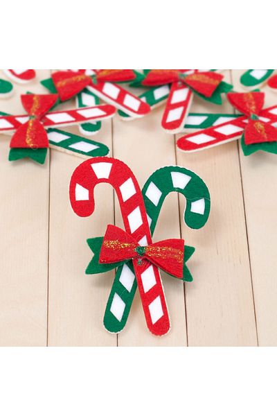 Bimotif 1 Piece Felt Ornament and Cane Candy Set