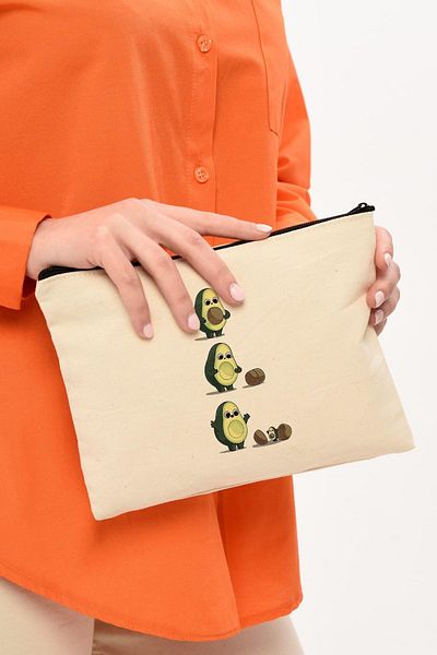 Çınar Bez Çanta Τσάντα μακιγιάζ Clutch Avocado And Cub Canvas