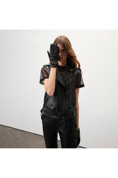 Desa Alikae Siyah Kadın Deri Yelek