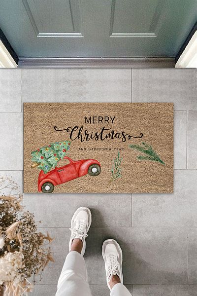 Dormot Home Modern Digital Printing: Christmas and New Year Mat and Door Decoration