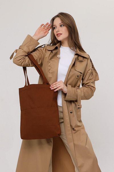Bagg Dark Brown Gabardine Bag with 3 Pockets
