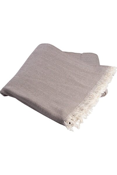 Bursalı Home Collection Goldenwrap Pamuklu Lüks Koltuk Örtüsü Bej Renk Balık Sırtı Desen 175x225 | Çok Amaçlı Örtü